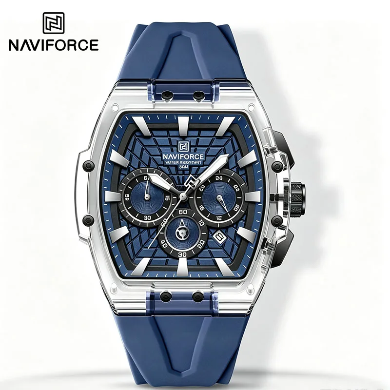NAVIFORCE Herren-Sportuhr, wasserdicht, leuchtende Zeiger, Militär-Chronograph, 24-Stunden-Datumsanzeige, Quarz-Armbanduhr, Geschenk für Männer