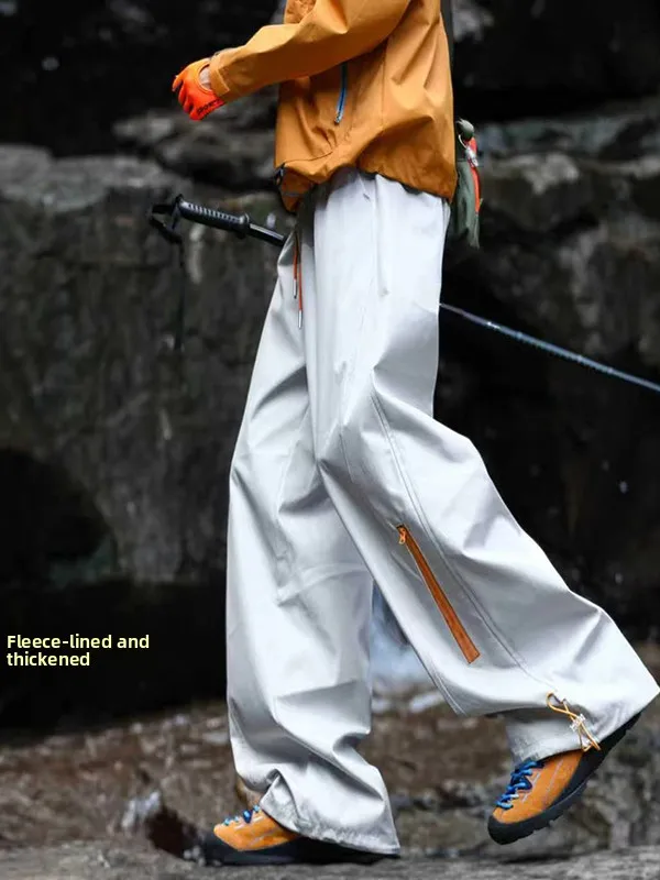 

Men's Outdoor Soft ell Fce Lined Thi Winter Waterproof Workwear Pants American Sle Windproof Hiking Trousers