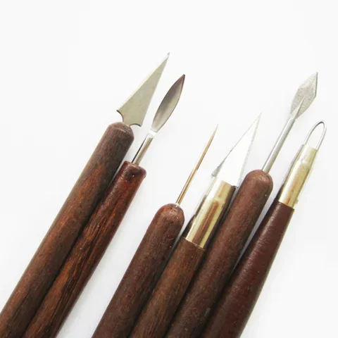 

6 PCS/Set Pottery Ceramics Tools Polymer Clay Modeling Tools Wax Carving Sculpt Tool Carving Tools