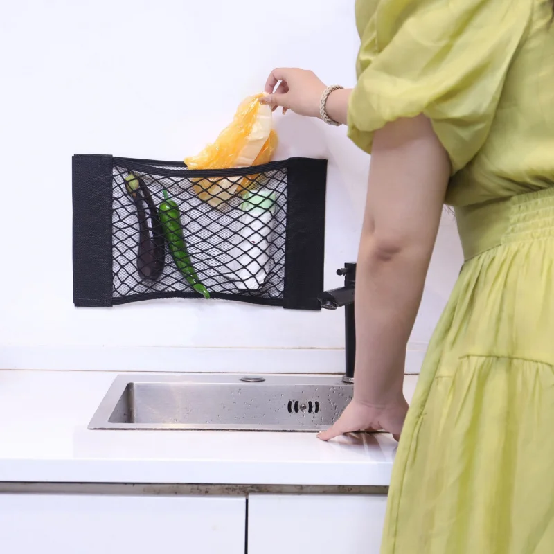 سيارة ماجيك الشريط تخزين صافي حقيبة مرونة تخزين شبكة حقيبة سيارة جذع المقعد الخلفي تخزين صافي اكسسوارات السيارات الداخلية #1