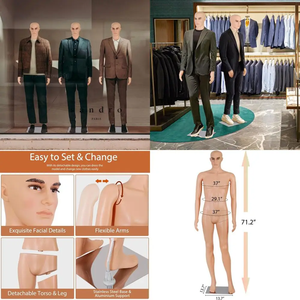 

Регулируемый мужской манекен 72 размера с гибкими конечностями и съемной конструкцией для демонстрации одежды