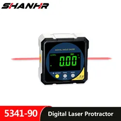 SHAHE goniometro elettronico a quattro magneti laterali con livello di ricerca angolare digitale Laser a due lati con batteria ricaricabile