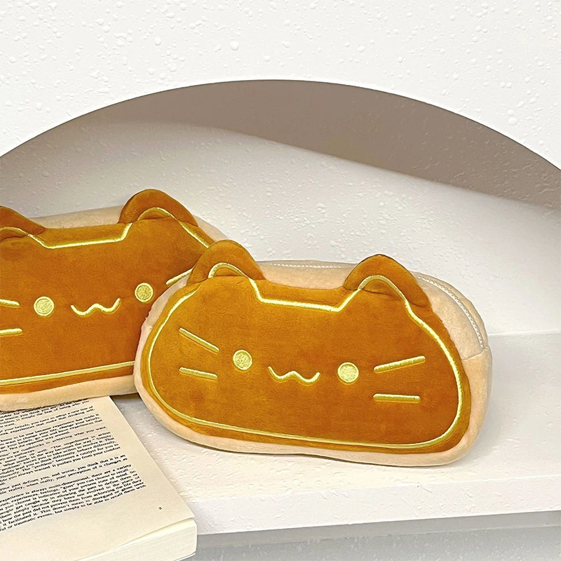 Cute Cartoon Cat Pencil Case Cosmetic Bag Plush Pen Pouch Large Capacity Multifunctional Storage Bag School Supplies image 5
