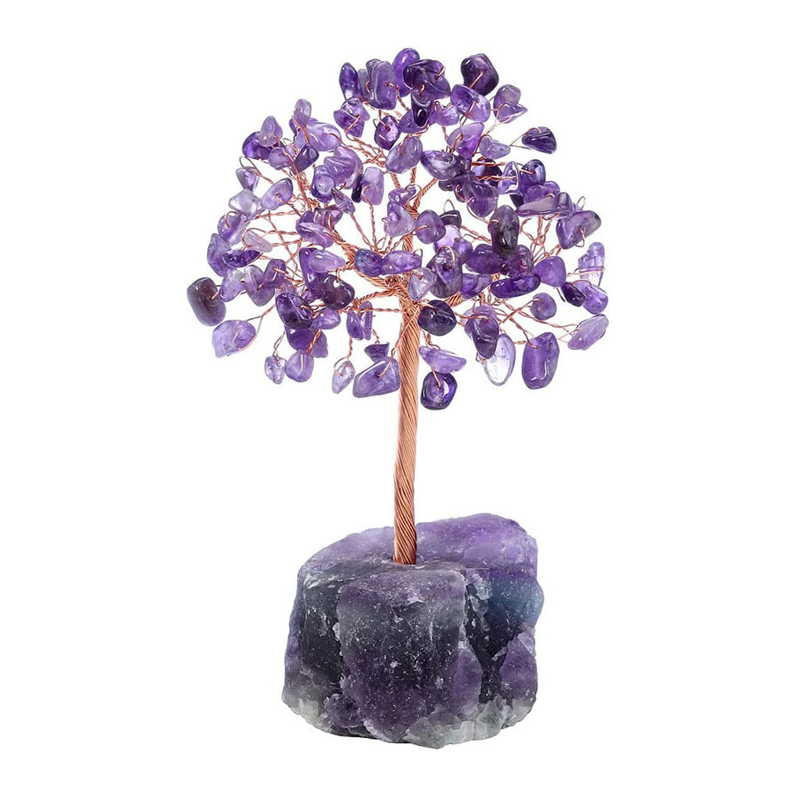 

Natural Gemstone Crystal Lucky Tree irregular Raw Stone Base Home Office Desk Living Room Crystal Decor Amethyst Healing Stones