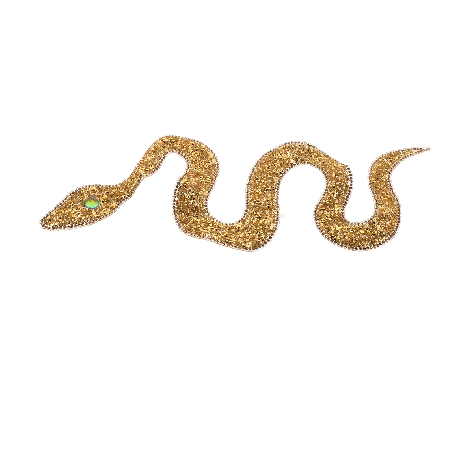 Snake Shaped Rhinestone Cloth Patch Garment Decor Clothing Applique Stickers Bags Decorative Fabric