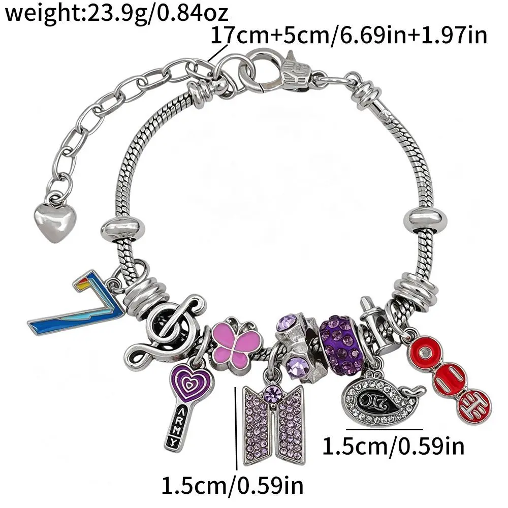 New BTS DIY Beaded Bracelet Cosplay Accessories Peripheral Fashion Cartoon Trend Accessories Anime Cartoon High-end Niche Gifts view 2