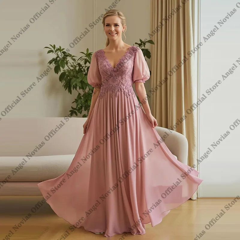 

Customized Pink V Neckline Mother of the Bride Dresses 2026 Wedding Party Evening Dress vestidos para madre de la novia boda