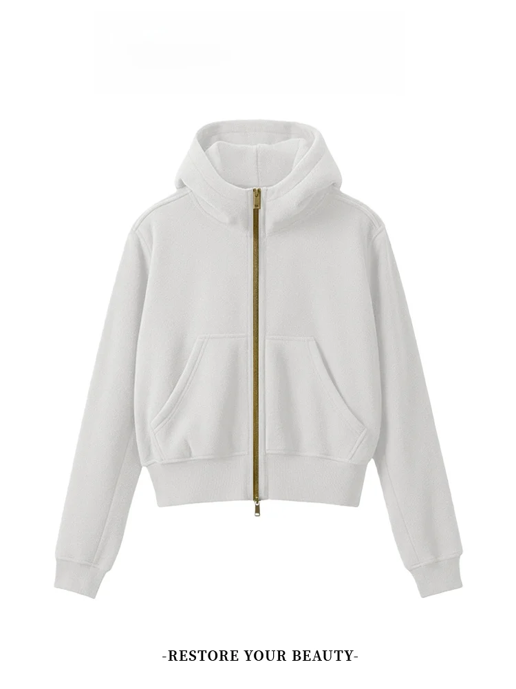 Haut d'hiver chaud pour femme, doublé, à capuche, long, style décontracté, nouvelle collection 2026, taille jeune