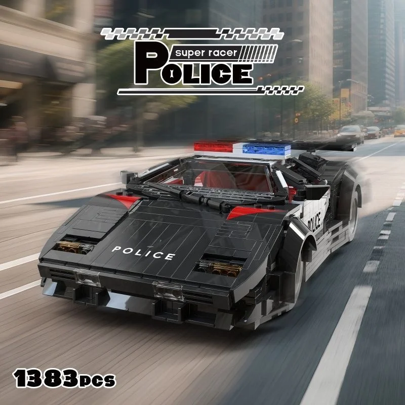 1383PCS building block toys, police car supercars, DIY collectible models, dream gifts for birthdays and holidays (with box)