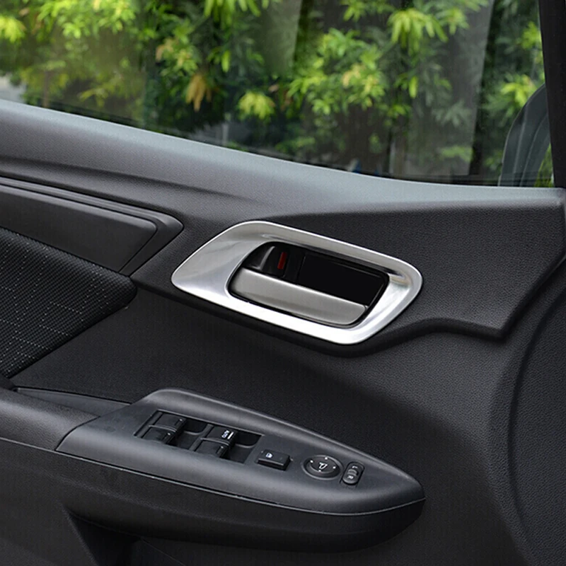 Interior Inner Door Handle Bowl Protector Frame Cover Trim For Honda FIT JAZZ 2014 2015 2016 2017 2018 ABS Car Accessories