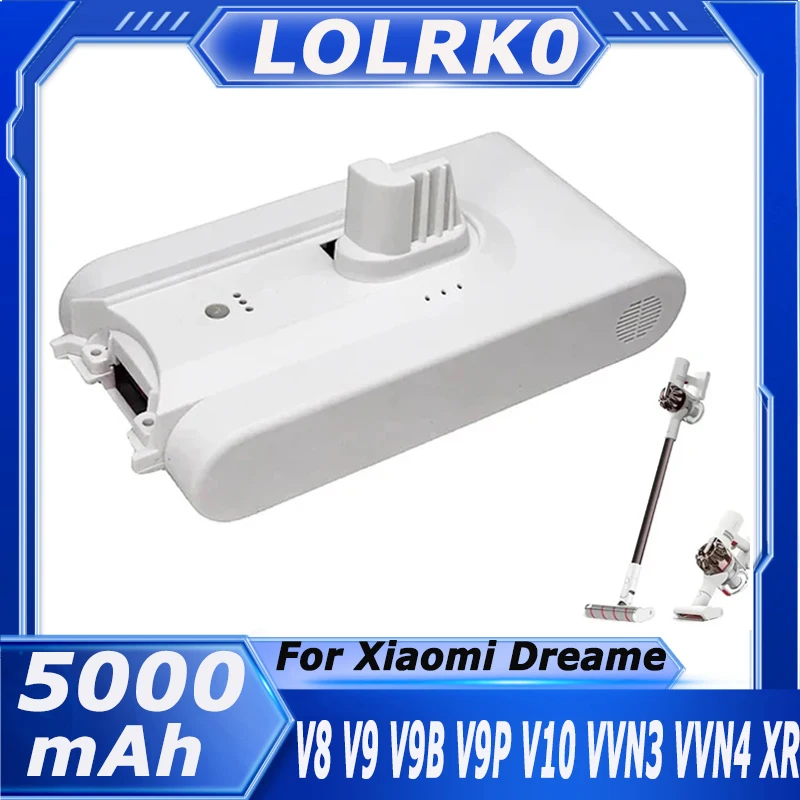 Аккумулятор Li-ion 5000 мАч для ручных беспроводных пылесосов Dreame V8, V10Pro, V9P, XR, VVN3, VVN5, сменная батарея