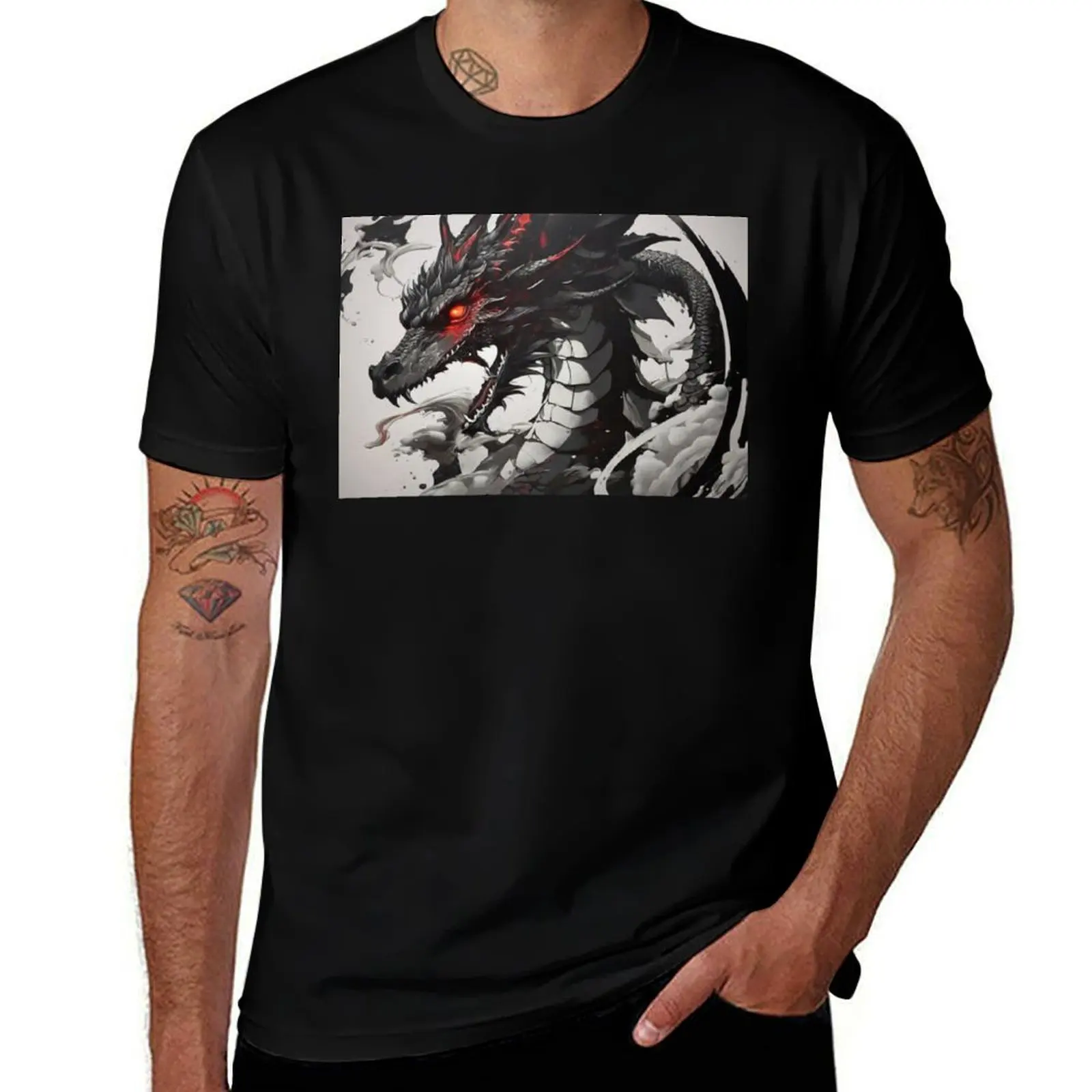 

dragon anime T-Shirt oversized t shirt new edition plus size clothes tshirts for men