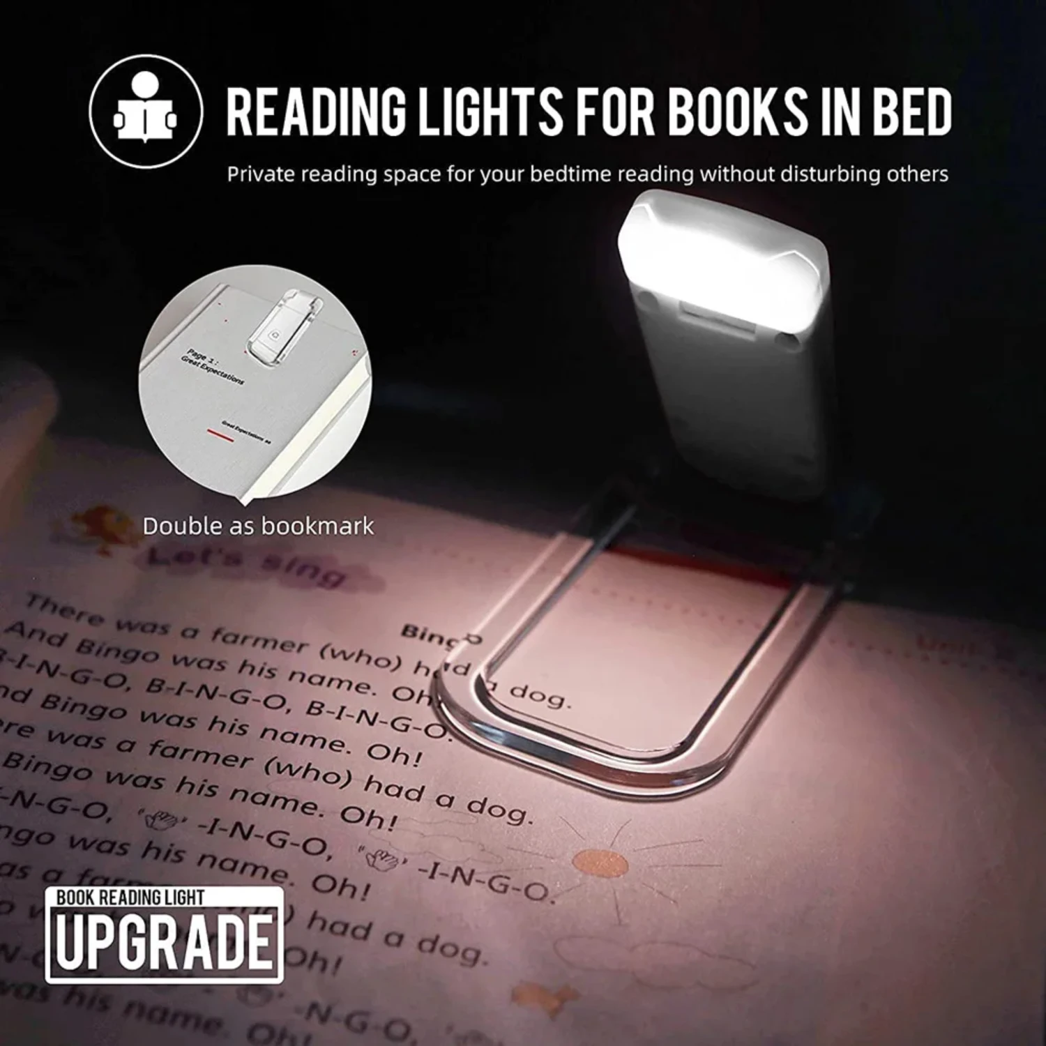 Effortlessly Illuminate Your Favorite Book with this Bright and Portable USB Rechargeable LED Clip-On Book Light featuring Adjus