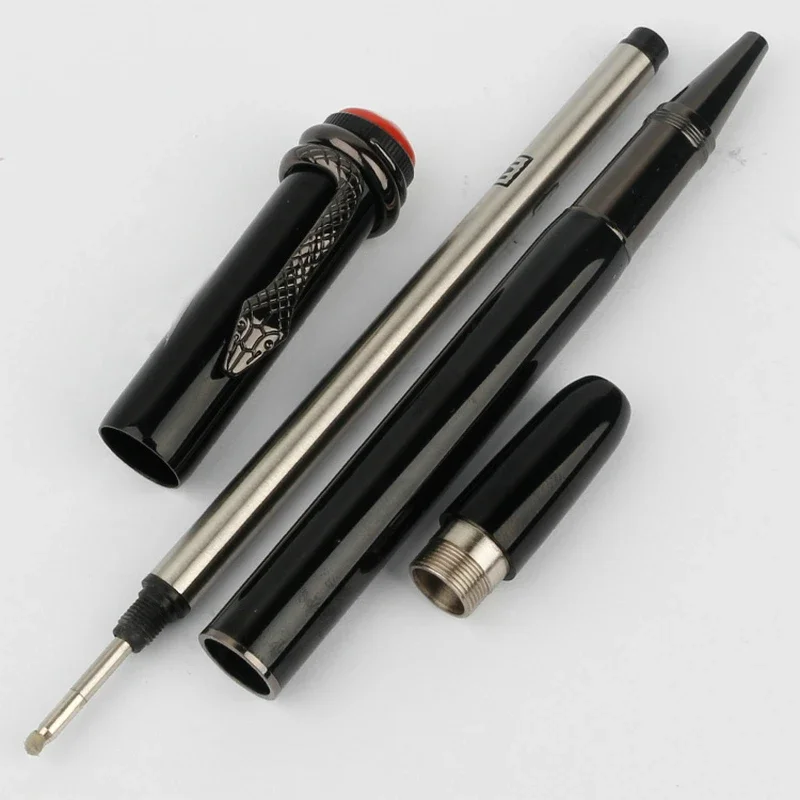 عالية الجودة MB الطبعة المعدنية سلسلة 1912 قلم حبر جاف البطانة ثعبان كليب Caneta الرول الكرة لكتابة مكتب الأعمال للهدايا