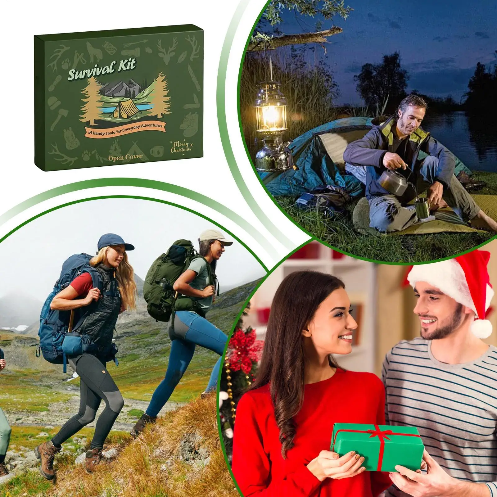 مجموعة الحبال مجيء 24 يوما من عيد الميلاد مجيء العد التنازلي التقويم بقاء الأدوات لحقيبة الظهر التخييم الصيد الصيد الرجال