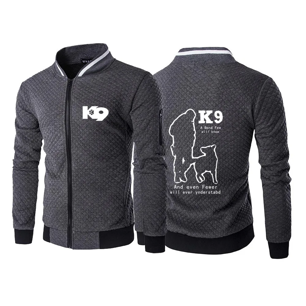 TRAINER K9 Team K9 Unit Malinois New Men Spring Autumn Print Casual Fashion Simple Six-color Zip Round Neck Hight Quality Coat