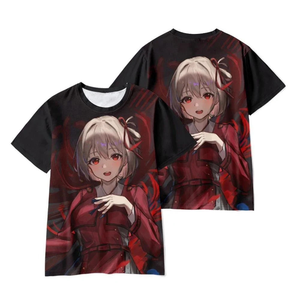 Anime Lycoris Recoil 3D Printed T-Shirts Men Women Fashion Streetwear Oversized Short Sleeve T Shirt Kids Tees Tops Man Clothing