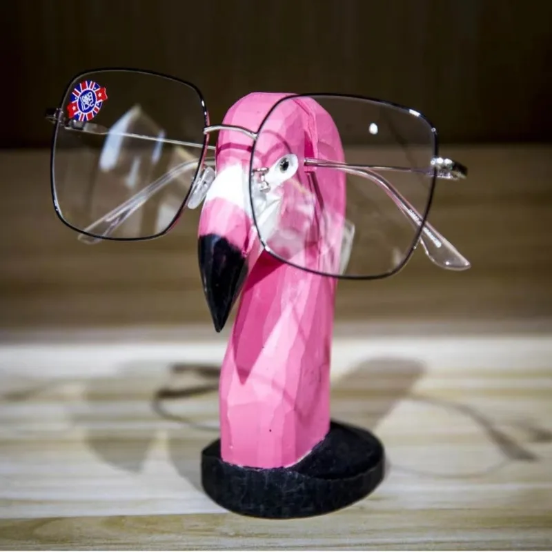 Wooden Eyewear Stand Cartoon Style Handcrafted Display Piece Creative Optical Frame Holder Craft Wood Animal Miniatures Ornament