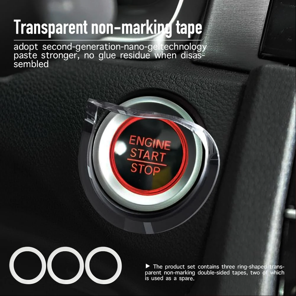 Botão de pressão para iniciar o carro, barra esférica de metal completa, botão de partida com um clique, capa de partida, acessórios decorativos automotivos