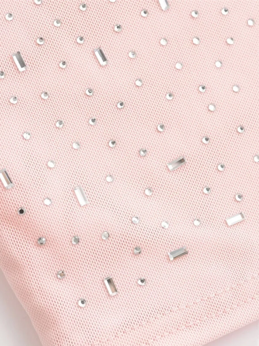 Sexy ort Svel Street Sle Vest Heavy Work Water Diamond Sparkling Double Layer Me Slim Fit Dimagrante Pure Desire Top