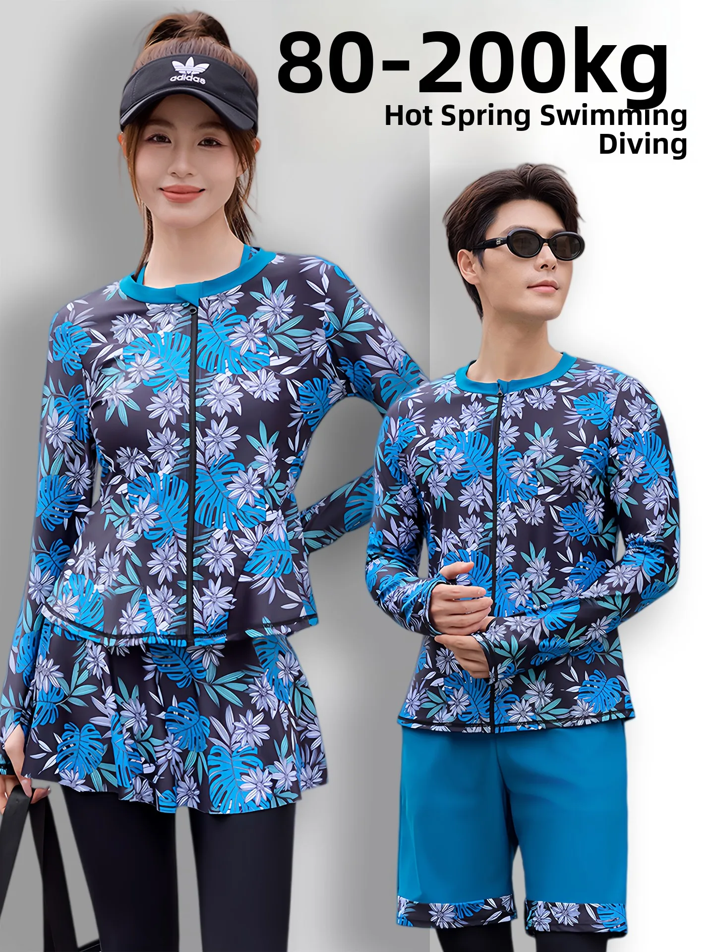 plus-size-diving-suit-women's-hot-spring-quick-dry-separate-long-sleeve-long-pants-sun-protection-snorkeling-suit-slimming-su
