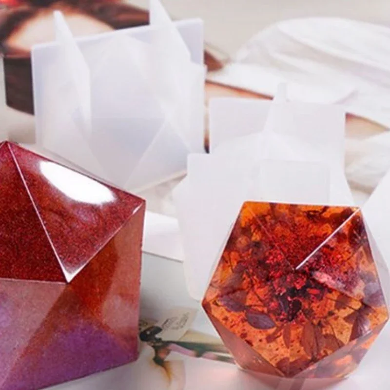 DIY Kristall Epoxid form Desktop Tisch dekoration Schmuck große facetten reiche Hochspiegel Silikon form für Harz