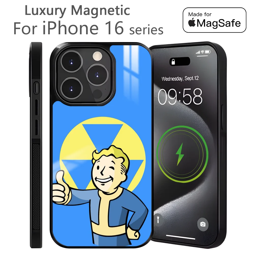 Shelter Games F-FallOutS Phone Case For iPhone 16 15 14 13 12 11 Pro Max Plus Mini Magnetic Magsafe Wireless Charging Cover