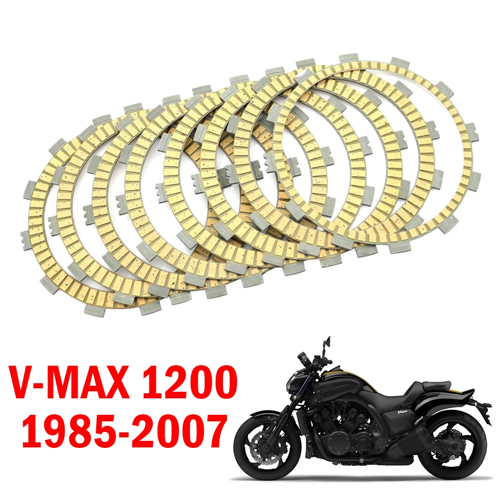 Motorcycle 8pcs Paper-Based Clutch Frictions Plate Kit For Yamaha VMAX1200 V-Max 1200 1985-2007 Venture XVZ1300 Royal Star