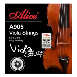 Alice A905 Juego de cuerdas para viola Núcleo de acero con bobinado Ni-Fe 1a-4a Juego completo