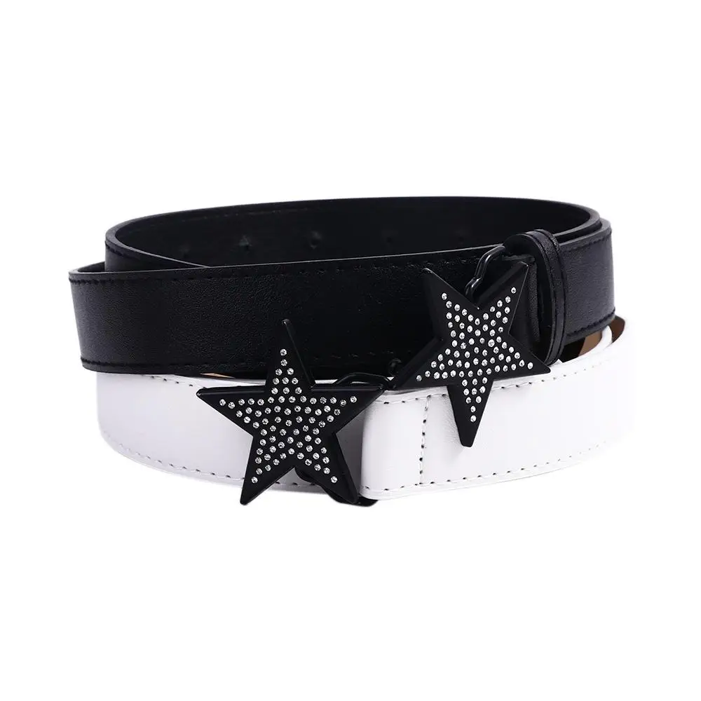 Retro Y2k Waist Strap Alloy Width Waist Belt Rhinestone Corset Belt Star Buckle Belt Adjustable Waistband Women Waist Belt