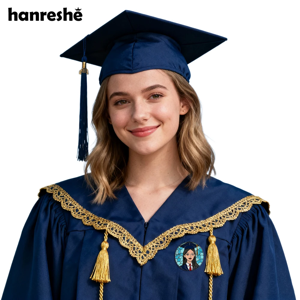 Hanreshe Beautiful Graduate Girls Enamel Pin Medical Law Graduation Brooch Backpack Lapel Badge