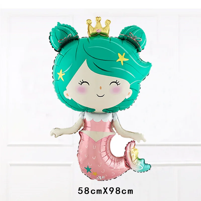 حورية البحر الأسماك الاستوائية القرش الألومنيوم احباط بالونات الأطفال حفلة عيد ميلاد بالونات الزخرفية بالونات الحفلات صور الدعائم العرض