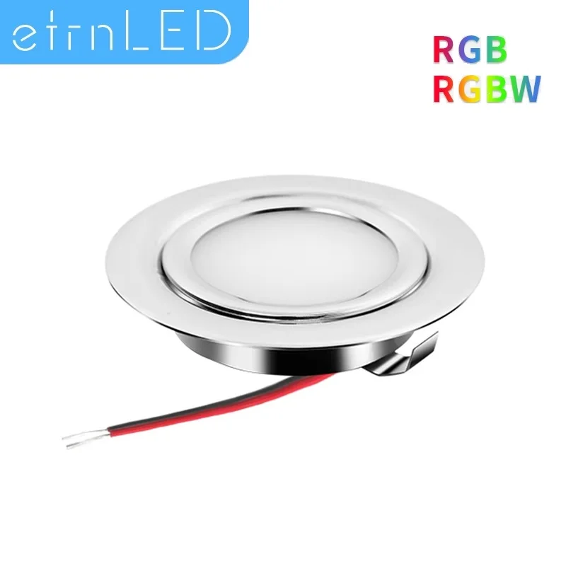 etrnLED IP65 Led Light 12V 24V Dimmable Waterproof Mini Spotlight Ceiling Spot Recessed Slim Lamp Kitchen Bath Cabinet 3W RGB