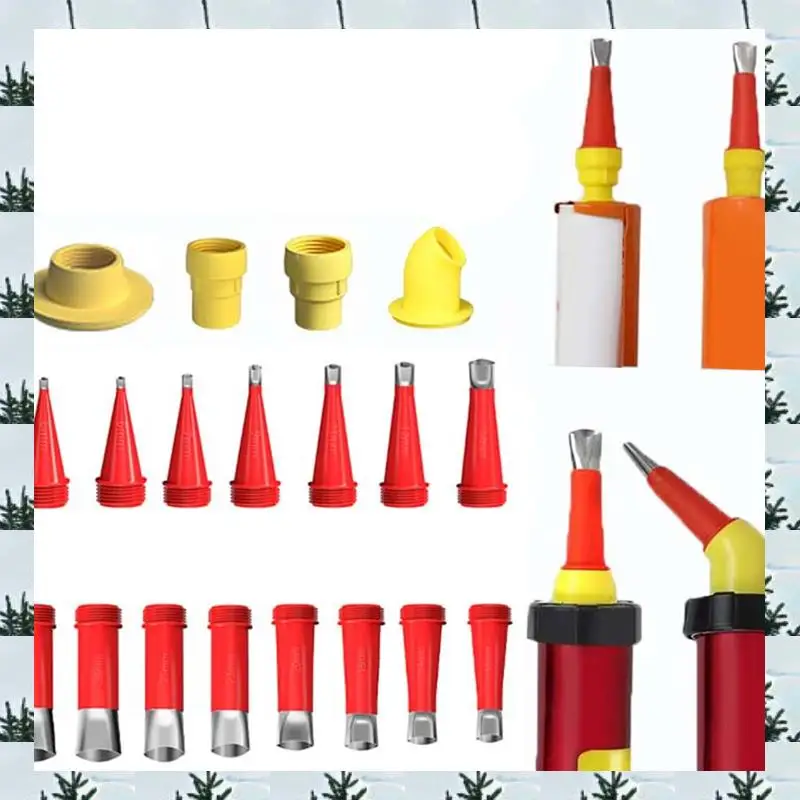 

ABLG 27 PCS Caulk Nozzle Applicator With Base Stainless Steel Caulking Finisher Sealant Finishing Tool Kitchen Sink Joint