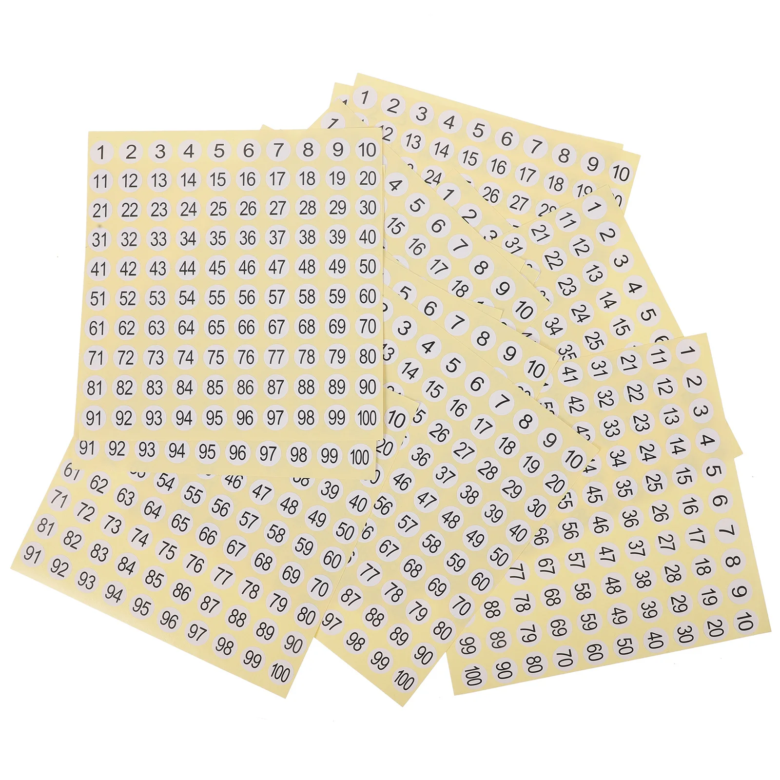 

15 Sheets Small Number Stickers Round Labels 1-100 Numbered Sticker Labels for Home Office School Storage Classification