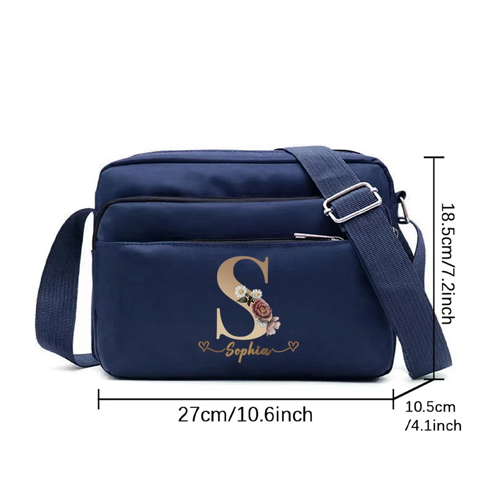 Personalized Custom Blue Shoulder Crossbody Bag High-quality and Durable Purple Women's Multi-layer Storage Bag Durable