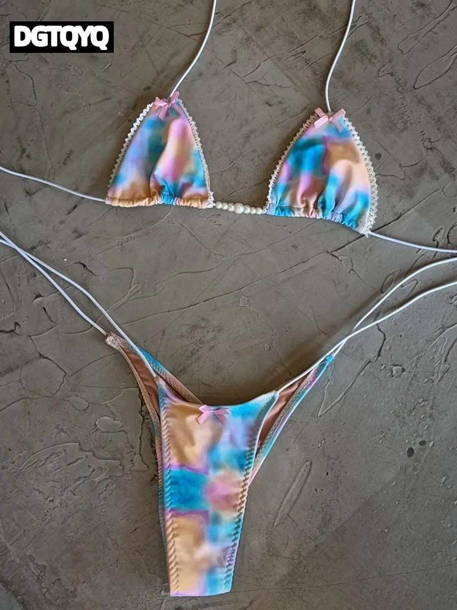 Micro Bikinis 2026 Sexy Women Swimsuit Swimwear Female Thong Bikini Set Biquini Bathing Suit Print Swimming Suits Beachwear