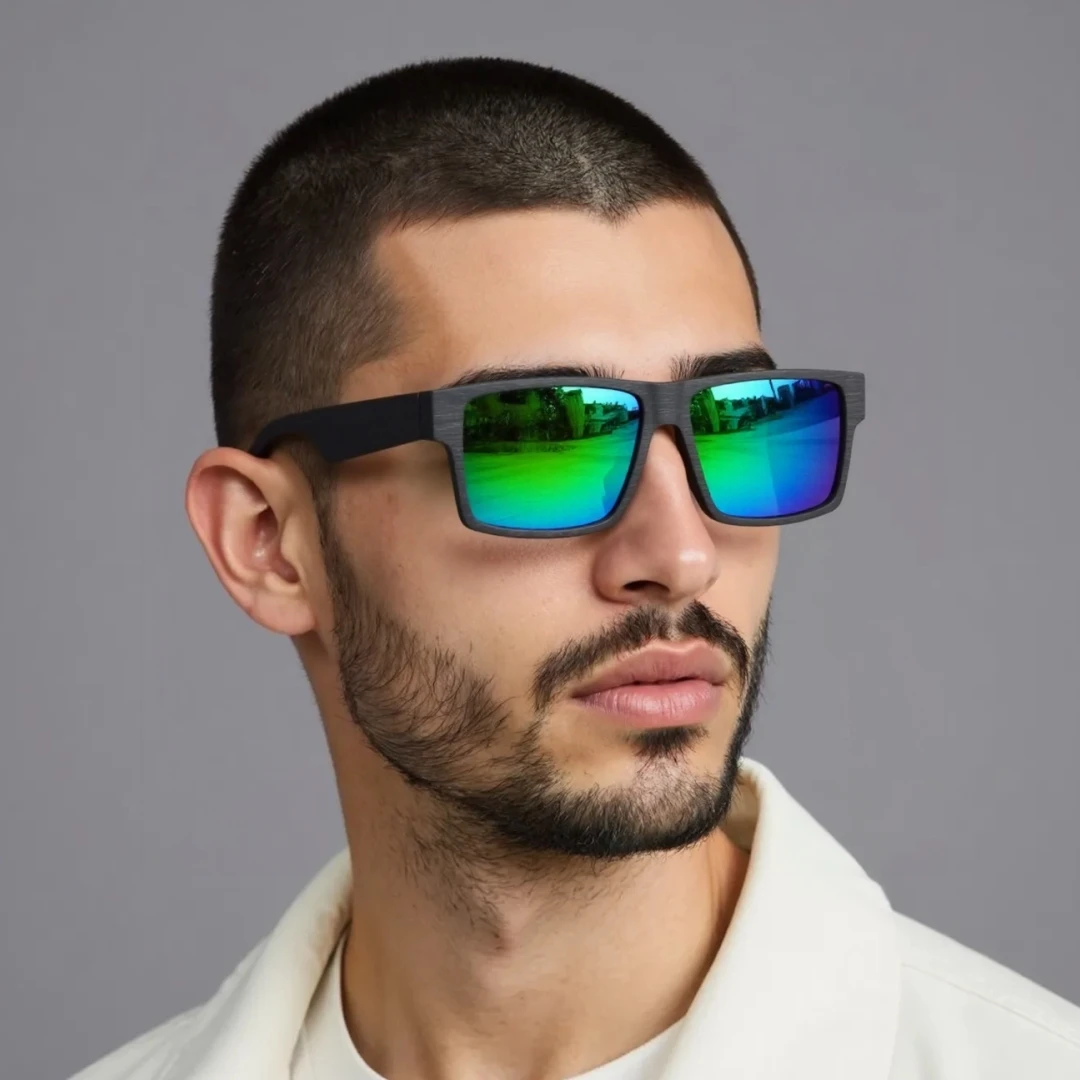 نظارات شمسية مستقطبة جديدة نظارات شمسية عصرية ملونة من الخشب المصقول مضادة للأشعة فوق البنفسجية #1