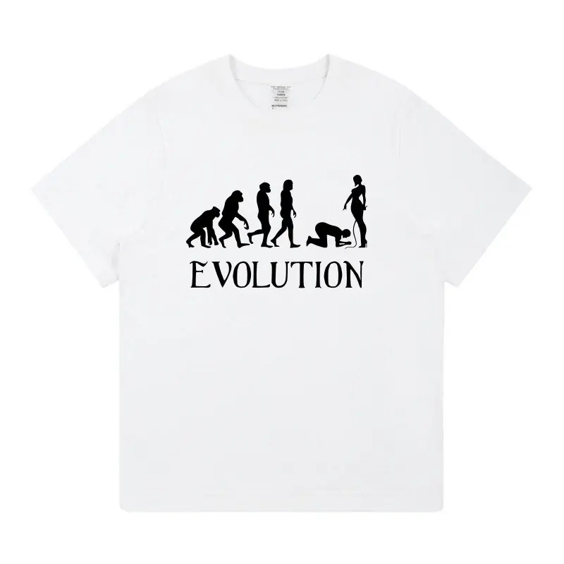Alt Subculture Streetwear Aesthetic Adult Humor Evolution Parody Print Breathable Cotton Unisex Crew Neck Men's T-Shirt Cute