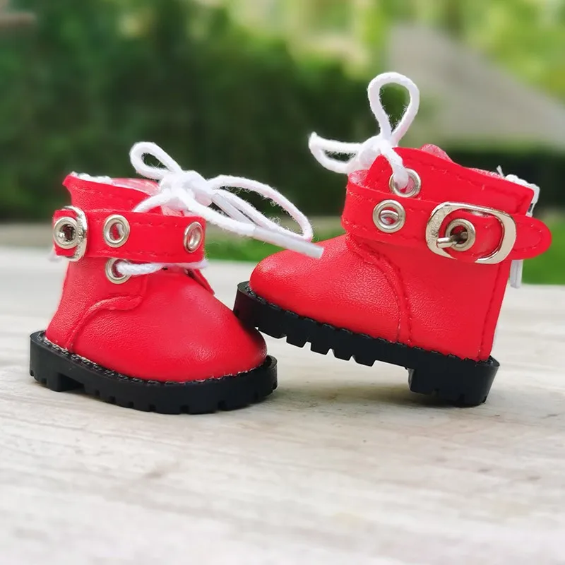 20CM Plush Doll Shoes Strap Martin Boots Fashion Solid Color Leather Shoes 20CM Stuffed Doll Accessories Children's Gifts