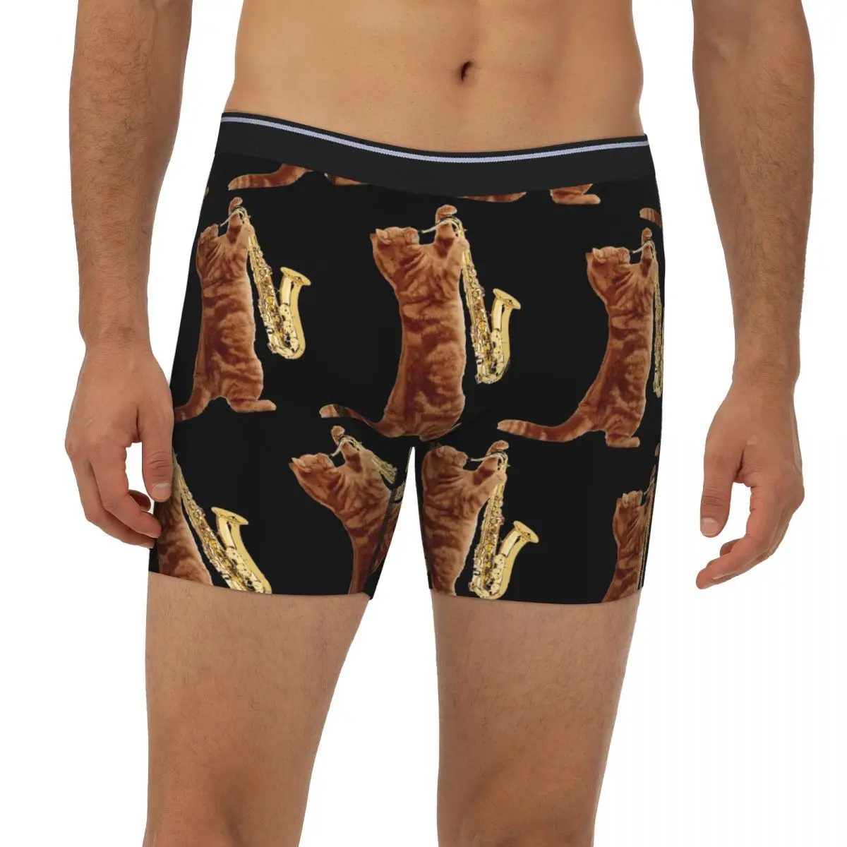 

Саксофонист-музыкальный художник для девочек Y2k, длинные трусы-боксеры с графическим рисунком, короткие мужские трусы, мягкое нижнее белье, мужские подарки бойфренду