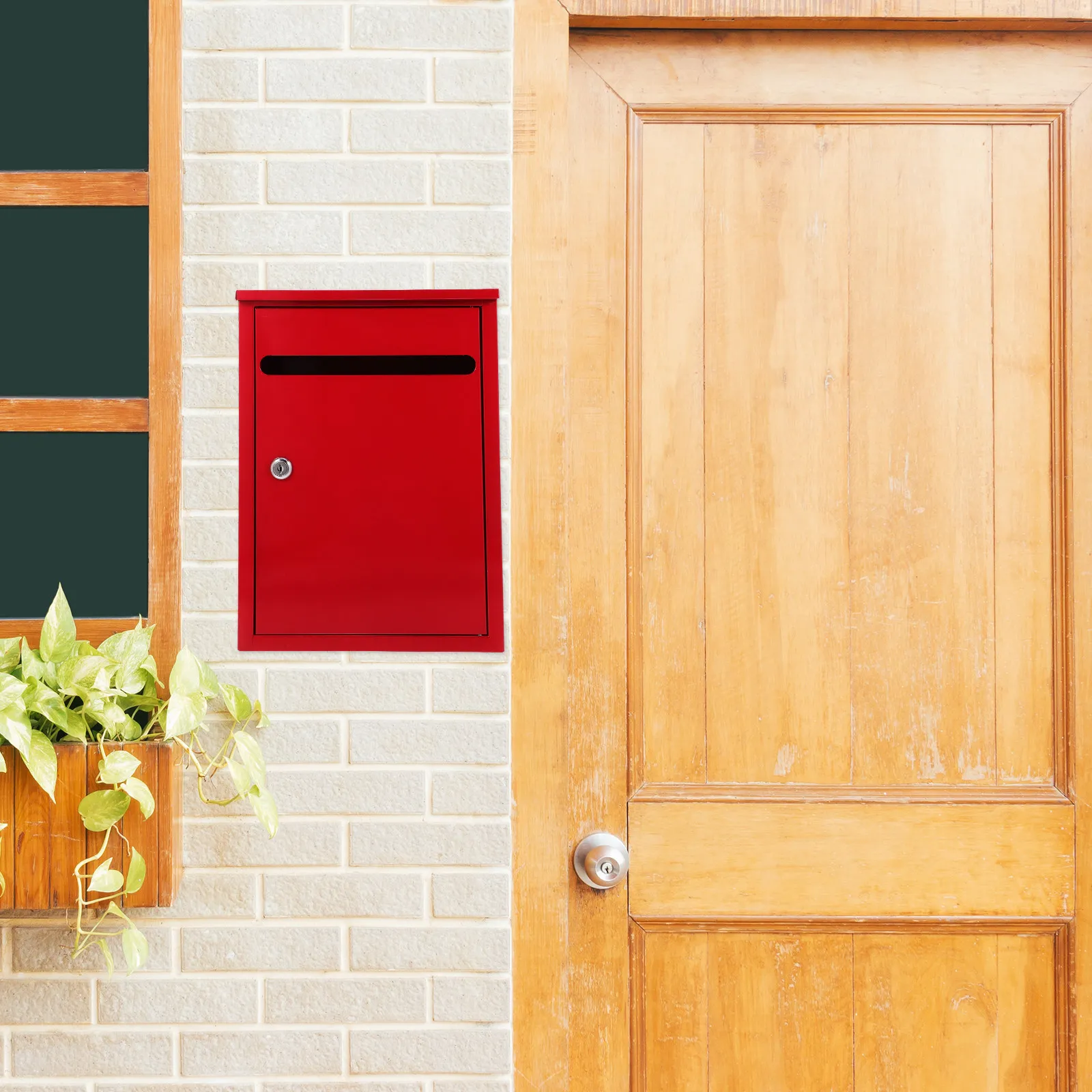 Robust Lockable Outdoor Suggestion Box Heavy Duty Metal Wall Mounted Security Mailbox for School Office Public Feedback