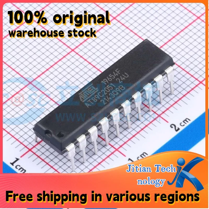 10PCS AT89C2051-24PU DIP-20 100%Original New in Stock High-Quality Electronic Component
