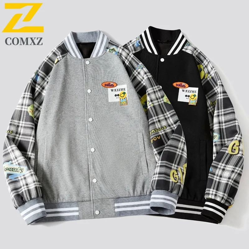 

​​COMXZ 2025 Men Fashion Baseball Jacket Hip Hop Style Breathable Coat Urban Trendy Comfortable Leisure Streetwear Jackets ​​