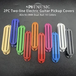 2Pcs Plastic 82x18.5MM Dual Rail Electric Guitar Pickup Covers Two-line Pickup Covers 10 Colors for Choosing