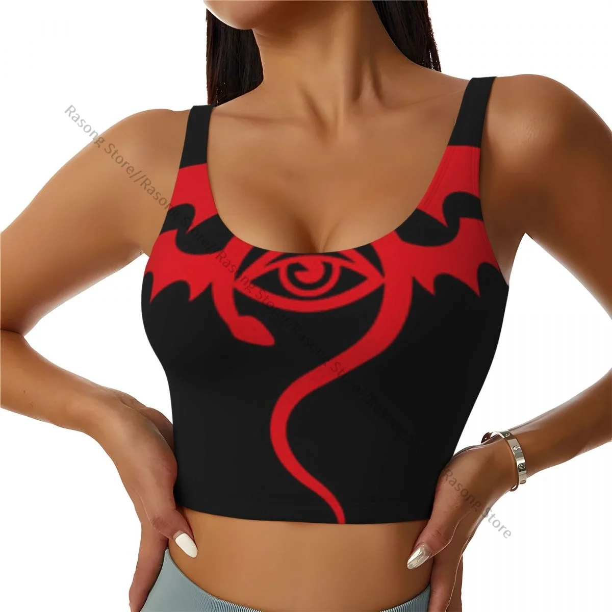 Sports Bra Women Running Yoga Clothes Vest Evil Eye Witchcraft Sign Bloody Mystical Symbol Gathering Fitness Vest