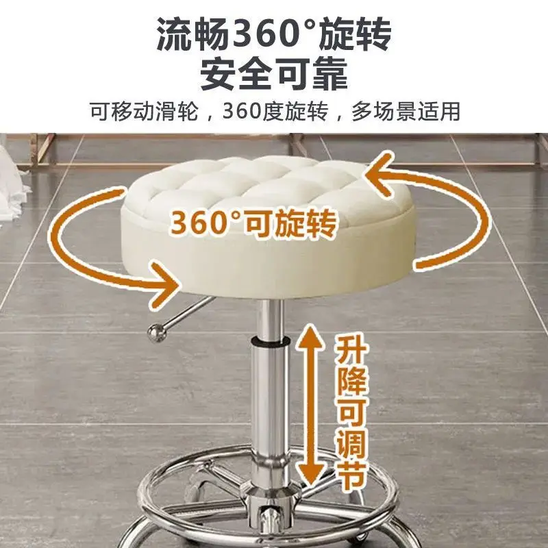 Adjustable Height Rolling Stool with 360° Swivel Casters – Mobile High Stool for Kitchen, Office , Compact Adjustable Work Bench