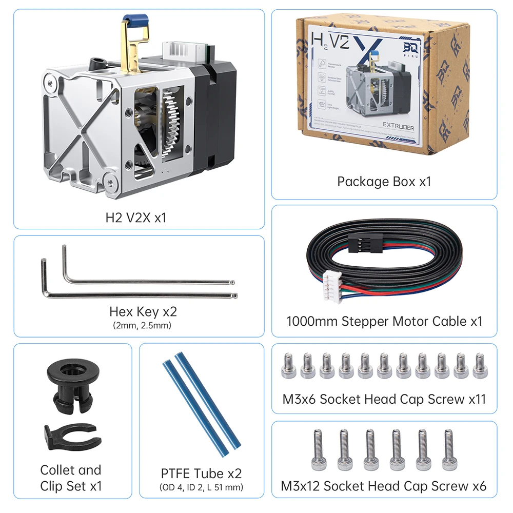 Imagem -06 - Extrusora Direta Dual Gear Higher Flow Hotend Impressora 3d Peças Extrusora para b1 bx Ender3 Voron2.4 Atualização Biqu-h2 V2x