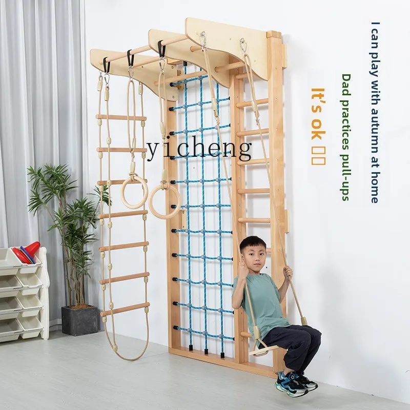 Rama do wspinaczki dla dzieci ZZ Children's Home, drewniana bukowa, do użytku w pomieszczeniach, rama do aktywności dla niemowląt, huśtawka ścienna, zabawka