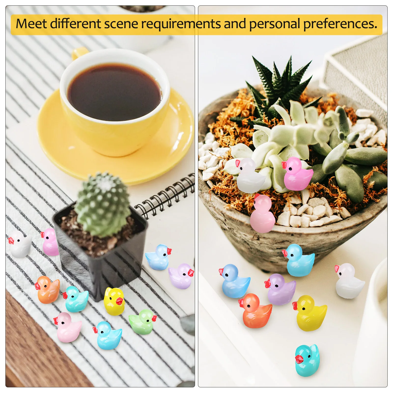 

150Pcs Ducks Mini Resin Small Tiny Animals Desktop Ornament Warm Atmosphere Tiny Resin Animals